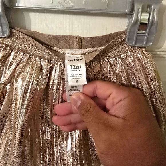 Carter's Gold Pleater Skirt Size 12m. - Picture 3 of 3